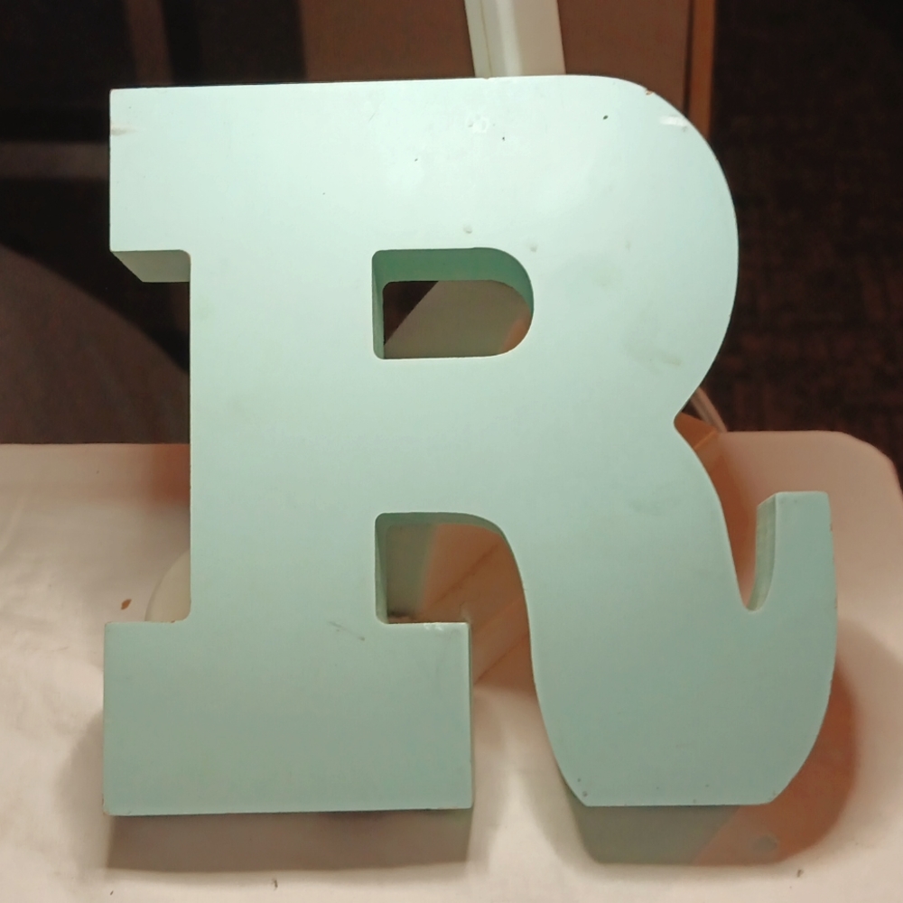 Letter R in light blue for craft project or home Decor